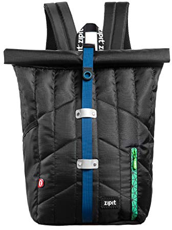 ZIPIT Puffer Hochwertiger Rucksack Kinder, 40 cm, 20L, Schwarz-Blau