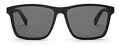 TAKE A SHOT Holz-Sonnenbrille Groß Herren Eckig Schwarz, UV400, Schwarze Sonnenbrille Holz Herren Rechteckig TOMTE