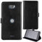 Gukas Flip Premium Retro Business Cuir Housse Coque Étui pour Crosscall Core-X3 5 Cas Magnétique Téléphone Couverture Protecteur Portefeuille Cover Case Support Stand (Noir)