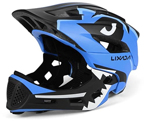Lixada Kids Full Face Helmet Detachable Full Face Kids Bike Helmet Children Sports Safety Helmet for Cycling Skateboarding Roller Skating