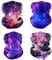 SMEHCF 4 Bandeau Bandana Cagoule Demi Masque Bouclier Tête Cheveux Écharpe Cache-Cou Chapeau Polyvalent Pour Femmes Hommes Respirant Réutilisable Lavable Univers Nébuleuse Violet