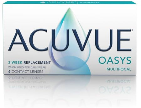 ACUVUE OASYS MULTIFOCAL Kontaktlinsen – Gleitsichtlinsen für den Nah-, Zwischen- und Fernbereich – 2,75 dpt und BC 8,4 – Addition M – Mit UV Schutz und Austrocknungsschutz – 6 Linsen