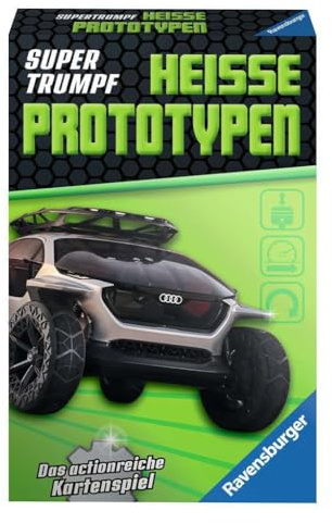 Ravensburger Kartenspiel, Supertrumpf Heiße Prototypen 20694, Quartett und Trumpf-Spiel für Technik-Fans ab 7 Jahren
