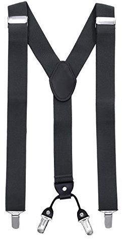 MASADA Hosenträger für Herren mit robusten Clips stufenlos verstellbar 3,5 cm breit und bis zu 195 cm Körpergröße Dunkelgrau