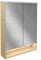 FACKELMANN LED Spiegelschrank B.Style/Badschrank mit gedämpften Scharnieren/Maße (B x H x T): ca. 60 x 81,2 x 15,3 cm/hochwertiger Schrank mit Spiegel und Beleuchtung/Korpus: Braun hell