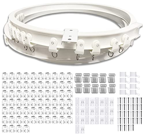 Rail de rideau de plafond flexible, rail de rideau incurvé avec rouleaux muets, support pliable pour séparateur de pièce de douche, baie vitrée, RV (8 mètres)