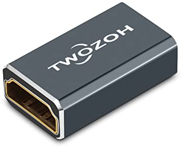 Twozoh Coupleur HDMI 8K (1 paquet), Adaptateur HDMI 2.1 Femelle vers Femelle, Connecteur HDMI Femelle 48Gbps, Rallonge HDMI 8K@60Hz, 4K@120Hz 1080p