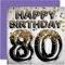 Geburtstagskarte zum 80. Geburtstag für Männer – schwarze und goldene Glitzerballons – Happy Karten für 80 Jahre alten Mann Papa Great Grandad Grandpa Gran 145 mm 80. Geburtstag Grußkarten Geschenk