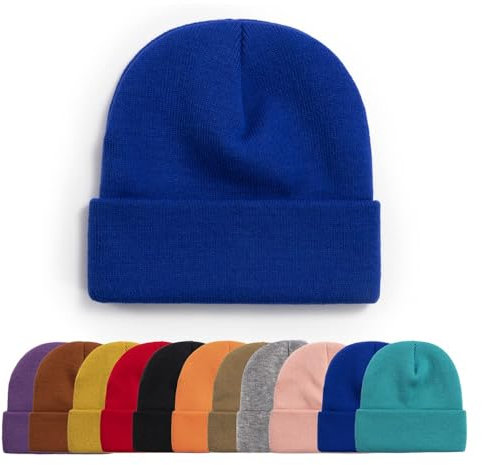 FCHUI Berretto invernale in tinta unita con fodera in pile morbido berretto antivento unisex per interni ed esterni, Azzurro, Etichettalia unica