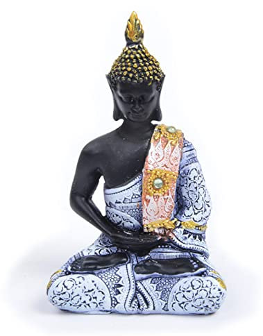 Kocris Casa Meditations-Buddha-Ornament, Dekoration, Statue, Aquarium, Aquarium, Reptilien, Schildkröte, Spinne, Aquarium, Thai-Buddhismus, Skulptur, Dekoration, Haustier, Blau