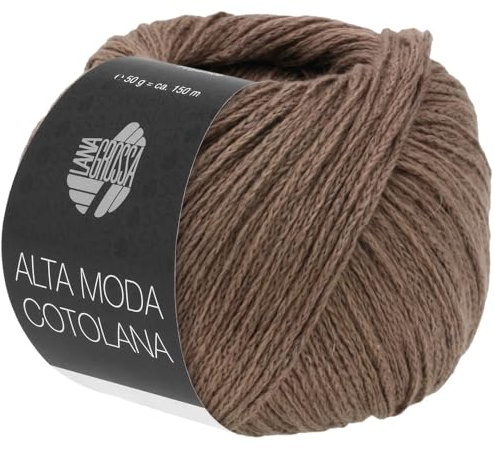 LANA GROSSA Alta Moda Cotolana | Edles Kettengarn aus 45% Schurwolle (Merino superwash), 45% Pima Baumwolle & 10% Polyamid| 50g Wolle zum Stricken & Häkeln | 150m Garn FB 45