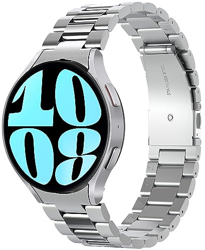 Spigen Modern Fit Metall Armband Kompatibel mit Samsung Galaxy Watch 6 44mm (2023) Edelstahl - Silber
