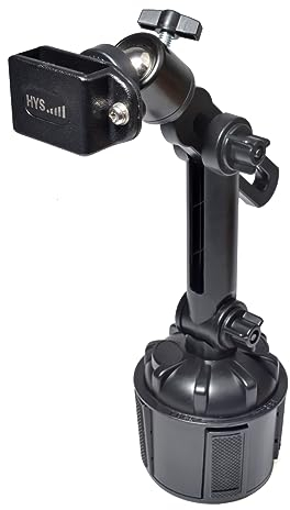 HYS Car Radio Holder Cup Holder Mount Compatible with Baofeng UV5R Motorola Waklie Talkie and CB Handheld Radio, Back Clamp Bracket