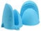 Silicone Oven Gloves, Pot Holders-Heat Resistant, Non-Slip, Waterproof, Mini Oven Mitts Perfect for Cooking, Baking and BBQ (Blue)
