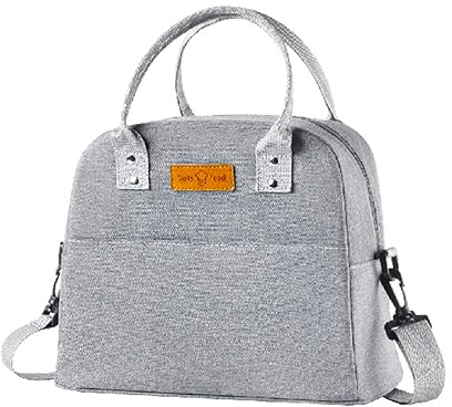 SLOSH Borsa Termica Pranzo Piccola Bambini Isolante Yogurt Picnic Ufficio Borsa Frigo Porta Alimenti Bambini Adulto Donna Lunch Bag Lavoro (Grigio10L)