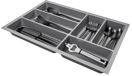 SO-BOX 2 Besteckkasten Breite 30,9 cm, Tiefe 46,2 cm mit silbergrauer Kanvas-Struktur für Schubladen bis Juli 2012 von NOBILIA mit einer Breite von 40 cm