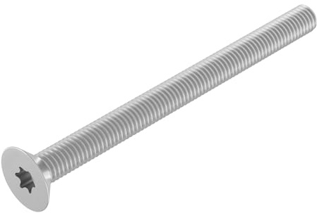 SECCARO Tornillo avellanado M3 x 40 mm, acero inoxidable V2A VA A2, ISO 14581, Torx (TX), rosca completa, 20 unidades