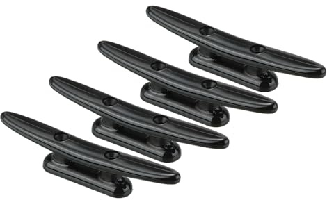 PATIKIL 5 Inch Nylon Boat Dock Cleat 4 Pack Kayak Small Rope Tie Cleat Dock for Marine Deck Boats Canoes Kayaks, Decor, Black