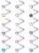Chriscoco 18 Stück 20G Nasenpiercing Stecker Chirurgenstahl Nostril Piercing Zirconia Opal Piercing Nase Silber Nasenstecker Nasenpiercing Schmuck für Damen Herren L-förmig