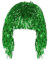 fxwtich Festliche Atmosphäre Perücke Dekoration Erwachsene Metallic Cosplay Supplies Disco Folie Lametta Glänzende Party für Grün
