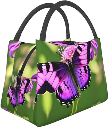 DRTGEDS Lonchera de mariposa morada para mujer, lonchera para hombre, bolsas de almuerzo
