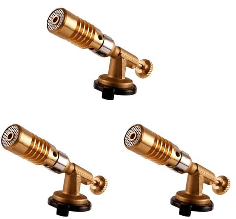 Goorvoucs 3X BrûLeur à Gaz de Soudage à Gaz Portable Chalumeau Cuivre Haute TempéRature Laiton Mapp à Gaz Brasage Soudure