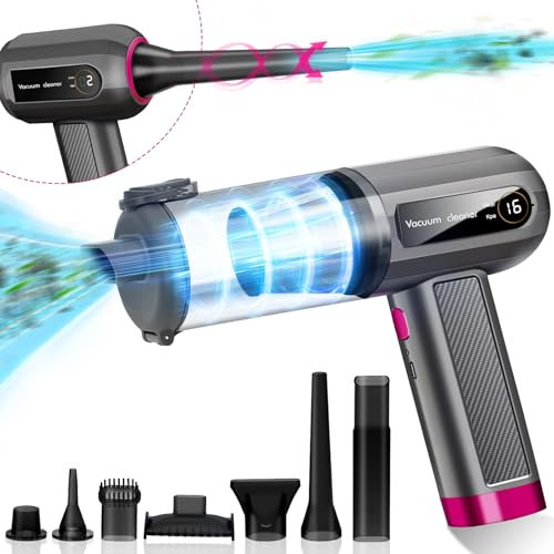 Ledeak Car Vacuum Cleaner Cordless, 3 in 1 Mini Portable Handheld Vacuum, 16000PA Powerful Hoover With Digital Display, Rechargeable for Pet Hair Car Home Office