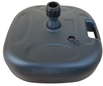 Base Basamento In Dura Plastica Resistente Per Ombrellone Centrale Da Giardino Riempibile Con 20 Kg Di Acqua Sabbia Per Terrazzo Balcone Base Quadrata Angoli Arrotondati e Adattatore Palo Colore Nero