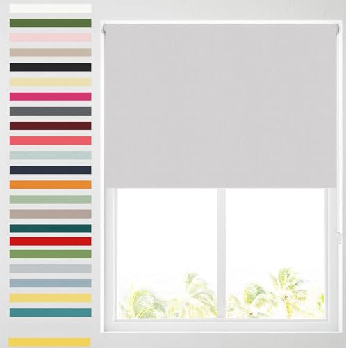Barnes Blinds - Blackout Roller Blinds for Windows, Custom Cut to Size - Black Out Thermal Fabric Durable Fittings Easy Fit - Roller Blind (Light Grey 91.5cm)