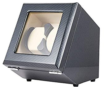Watch Winder Caja enrolladora automática para Relojes, Interruptor táctil de Motor silencioso, Caja de Almacenamiento para Relojes de Pulsera de Fibra de Carbono (A) Watch Winder