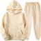 EZJOBLA Kleidung Trainingsanzug Damen Hausanzug Loungewear Damen Sport Set Damen Fitness Bekleidung Gym Set Damen Damen Jogginghose Freizeitanzug Damen Hausanzug Damen Kurzgröße Beige XL