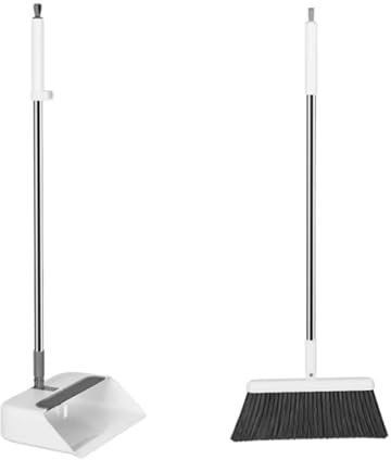 BLMAGS Juego de Escoba y recogedor de plástico, Escoba y recogedor doméstico con Peine de Dientes, Escoba y recogedor Plegables