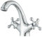 Saeuwtowy Grifo mezclador con dos mandos en cruz para lavabo, estilo victoriano tradicional, Grifo de Lavabo vintage cromado