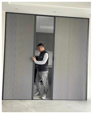Porte coulissante, Porte Pliante accordéon Portes Accordéon Intérieures Grises 220 230 240 Cm De Hauteur, Étanches Sans Perçage, Porte Pliante En Nid D'abeille Pour Salle De Bain/placard/balcon(220cm