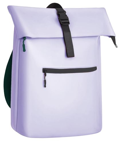 Gloop Rolltop Rucksack Wasserdicht für Damen & Herren, Großkapazitärer Rucksack, Klassisches Design mit Funktionalität, Elegant Reiserucksack Daypack für Reisen, Radfahren (Hellviolett)