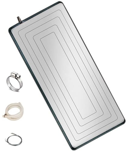 Bandeja para Recoger Agua Aire Acondicionado Portatil Bandeja Colectora Y De Drenaje De Agua De Acero Inoxidable con Alambre, Abrazadera Y Tubo De Agua(83.5 * 38 * 3.5CM)