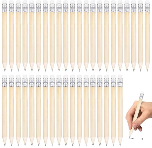 GOEDCH HB Holz Bleistift: 200 Stück Mini Bleistifte mit Radiergummi, HB-Bleistift-Set für Kinder, 9.5cm Naturholz Holzbleistifte für Kinder, Schüler, Lehrer, Büro, Schulmaterial, Zeichnen, Schreiben