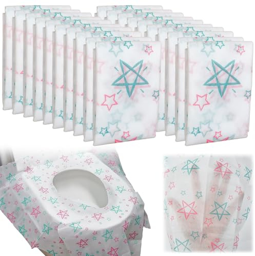 UHETLET 20 Stück Toilettenauflage Einweg Toilettensitzbezug Toilettensitz Kinder Unterwegs Toilet Seat Cover Reise 65 x 60 cm Übergroßer XL WC-Sitz Matte Toilettenbezug für öffentliche Toiletten