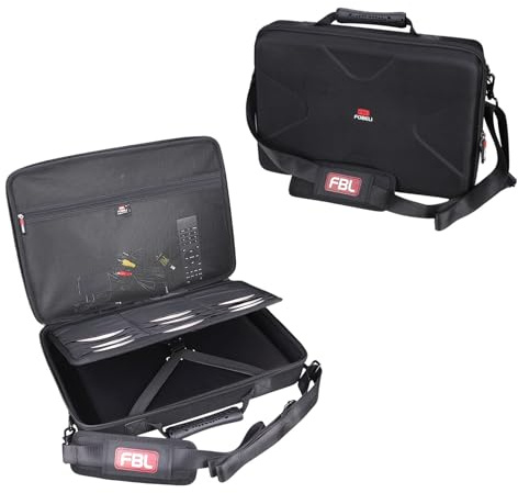 FBLFOBELI Hard Carrying Case for 14.1-17.5 inch Portable DVD Player with 24 DVD Storage Pockets, Such as BOIFUN/DBPOWER/YOTON/POFOTO DVD Player, EVA Hard Shell Travel Laptop Sleeve Bag, Case Only