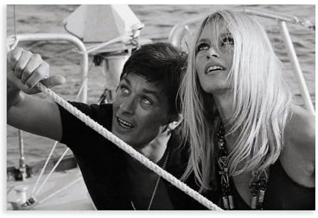 FKBALCZ Brigitte Bardot und Alain Delon Leinwandposter, Wandkunst, Dekordruck, Bild Gemälde für Wohnzimmer, Schlafzimmer, Dekoration, 60 x 90 cm