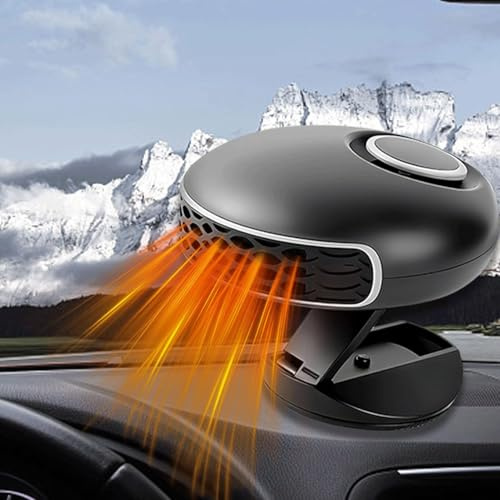 Chuankefanxing Auto Heizung, 12V 150W Autoheizung, 2 in 1 Defroster/Defogger mit 360 Grad Drehung für die Windschutzscheibe, Tragbar, Schnelle Heizleistung für Fahrzeuge