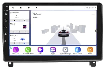 Radio con Pantalla Táctil IPS de para Peugeot 407 CC SW 2004-2011 Android 15 9 Pulgadas Coche Autoradio Estéreo IPS Pantalla Táctil 2 DIN Radio Bluetooth Am Adh para, 4core2+64G
