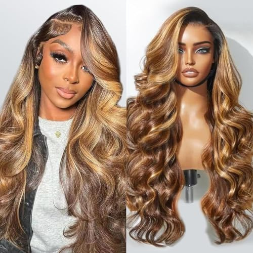 Smilenice 200% Density 13x5 HD Lace Human Hair Honey Blonde Wig 20 Inch