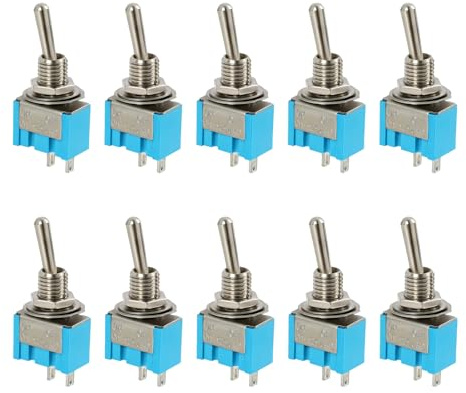 10 Mini Interruptores De Palanca Mts-203, De Plástico Y Metal, Aptos Para Equipos Electrónicos Y Automatización Industrial