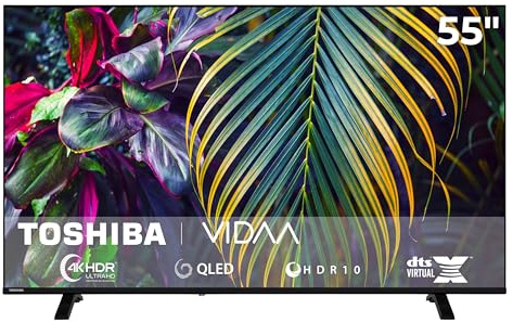 Toshiba 55QV1563DDW QLED Fernseher 55 Zoll VIDAA Smart TV 4K UHD Auflösung | Dolby Vision HDR |2x HDMI | 1x USB | Bluetooth | Sprachsteuerung | Dolby Audio | Triple-Tuner DVB-C/-S2/-T2 | Modelljahr 2026