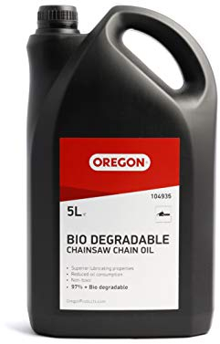 Oregon Biodegradable Chainsaw Chain & Guide Bar Oil, Chainsaw Oil for Chains, Premium Lubricant, Anti Rust Chainsaw Chain Oil, Non Toxic Lubricating Bio Mineral Oil, 5 Litre Bottle (104936)