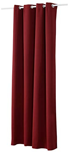 WOLTU 1 pièce Rideau occultant à œillets pour fenêtre Porte Thermique Isolant,135x245cm,Bordeaux
