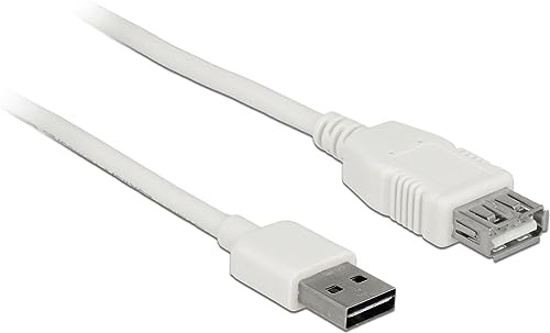 DeLOCK 85201 3 m USB A USB A männlich weiblich weiß Kabel USB – Kabel USB (3 m, USB A, USB A, 2.0, männlich/weiblich, weiß)