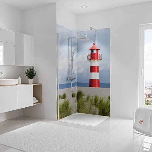 Schulte Deco-Design Foto Leuchtturm über Eck, 210 x 90 x 90 cm, 3 mm Aluminium-Verbundplatte, Wandverkleidung als fugenfreier Fliesenersatz