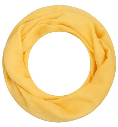 Majea Loop Alice schmaler Damen-Schal Loop Frühlingsschal Schlauchschal Rundschal Tuch uni unisex unifarben einfarbig Halstuch (gelb)